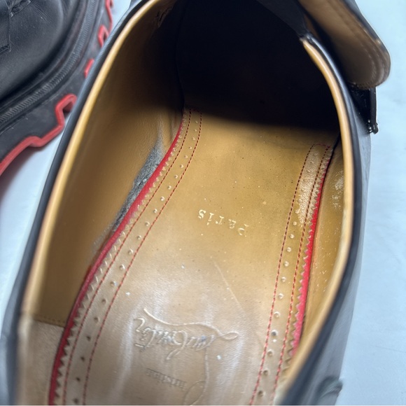 Christian Louboutin CL Moc Dune Chunky Leather Platform Loafer Shoes Grunge 44 - Picture 9 of 16